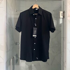 Elegant Black Casual Button Down Shirt